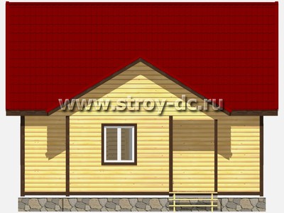 Дом из бруса, проект Д19, с мансардой, двухскатной крышей, крыльцом и тремя спальнями, размером 8х7,5 метров, площадью 83,05 квадратных метра - фото проекта 3