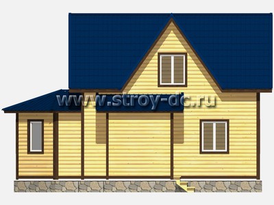 Каркасный дом, проект Д24, с мансардой, эркером, многоскатной крышей и двумя спальнями, размером 9х9,5 метров, площадью 89,53 квадратных метров - фото проекта 3