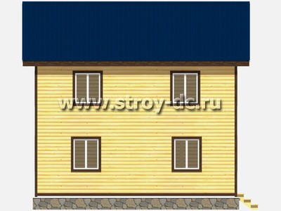 Каркасный дом, проект Д30, с угловой террасой, балконом, двухскатной крышей, крыльцом и тремя спальнями, размером 8х8 метров, площадью 116 квадратных метров - фото проекта 6