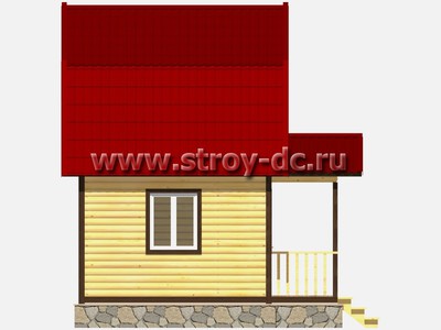 Каркасный дом, проект Д37, с мансардой, ломаной крышей, крыльцом и одной спальней, размером 5х5,5 метров, площадью 32,79 квадратных метра - фото проекта 6