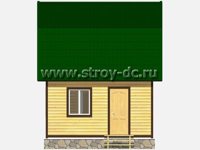 Дом из бруса, проект Д38, с мансардой, ломаной крышей и одной спальней, размером 5х6 метров, площадью 47,1 квадратных метров - фото проекта 4