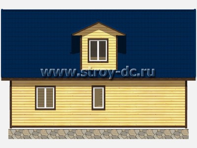Каркасный дом, проект Д45, с мансардой, двухскатной крышей, крыльцом и тремя спальнями, размером 8х10 метров, площадью 135 квадратных метров - фото проекта 5