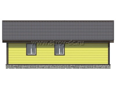 Дом из бруса, проект Д82, с террасой, многоскатной крышей и двумя спальнями, размером 8х12 метров, площадью 87,52 квадратных метров - фото проекта 4