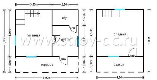 Готовый дом Д101 – планировка проекта 1