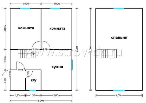 Готовый дом Д124 – планировка проекта 1