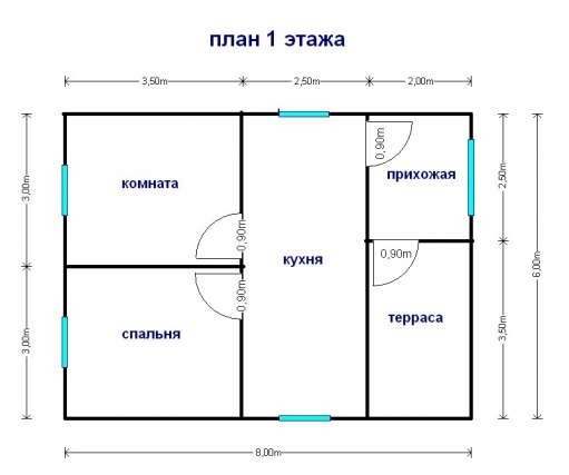 Готовый дом Д170 – планировка проекта 1