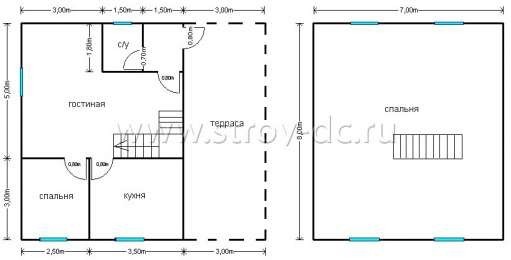 Готовый дом Д41 – планировка проекта 1