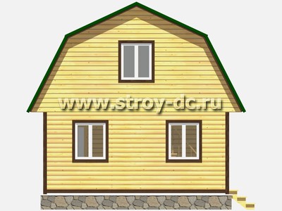 Каркасный дом, проект Д11, с мансардой, ломаной крышей и одной спальней, размером 6х6 метров, площадью 63 квадратных метра - фото проекта 3