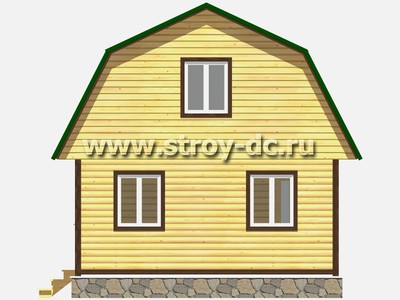 Каркасный дом, проект Д11, с мансардой, ломаной крышей и одной спальней, размером 6х6 метров, площадью 63 квадратных метра - фото проекта 5