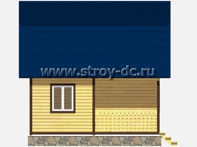 Дом из бруса, проект Д12, с мансардой, угловой террасой, ломаной крышей, крыльцом и одной спальней, размером 6х6 метров, площадью 63 квадратных метра - фото проекта 4