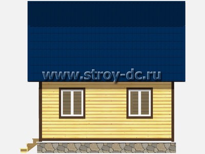 Дом из бруса, проект Д12, с мансардой, угловой террасой, ломаной крышей, крыльцом и одной спальней, размером 6х6 метров, площадью 63 квадратных метра - фото проекта 6