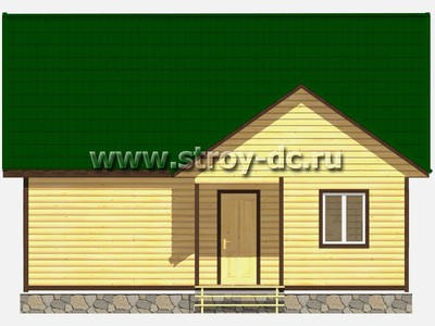 Дом из бруса, проект Д20, с мансардой, террасой, двухскатной крышей, крыльцом и тремя спальнями, размером 8,5х9 метров, площадью 96,11 квадратных метров - фото проекта 3