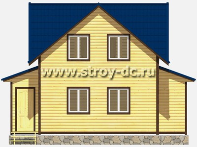 Дом из бруса, проект Д24, с мансардой, эркером, многоскатной крышей и двумя спальнями, размером 9х9,5 метров, площадью 89,53 квадратных метров - фото проекта 6
