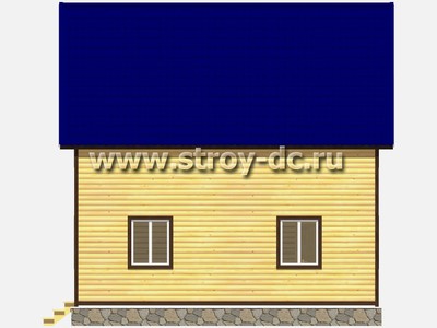 Дом из бруса, проект Д27, с мансардой, угловой террасой, балконом, двухскатной крышей, крыльцом и тремя спальнями, размером 8х8 метров, площадью 115,14 квадратных метров - фото проекта 4