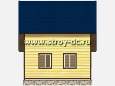 Дом из бруса, проект Д33, с мансардой, угловой террасой, двухскатной крышей, крыльцом и двумя спальнями, размером 8х6 метров, площадью 78 квадратных метров - фото проекта 6