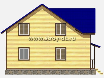 Дом из бруса, проект Д35, с мансардой, угловой террасой, многоскатной крышей, крыльцом и четырьмя спальнями, размером 9,5х9 метров, площадью 141 квадратный метр - фото проекта 6