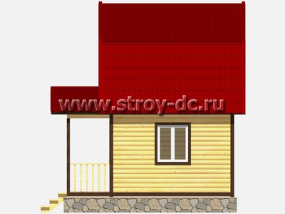 Каркасный дом, проект Д37, с мансардой, ломаной крышей, крыльцом и одной спальней, размером 5х5,5 метров, площадью 32,79 квадратных метра - фото проекта 4