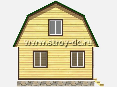 Дом из бруса, проект Д38, с мансардой, ломаной крышей и одной спальней, размером 5х6 метров, площадью 47,1 квадратных метров - фото проекта 3