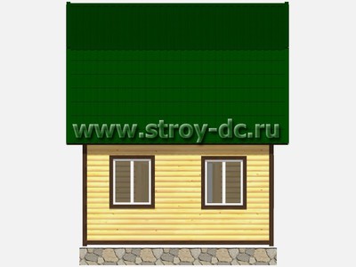 Дом из бруса, проект Д38, с мансардой, ломаной крышей и одной спальней, размером 5х6 метров, площадью 47,1 квадратных метров - фото проекта 6