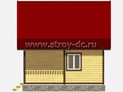 Каркасный дом, проект Д4, с мансардой, угловой террасой, двухскатной крышей, крыльцом и одной спальней, размером 6х8 метров, площадью 75 квадратных метров - фото проекта 4