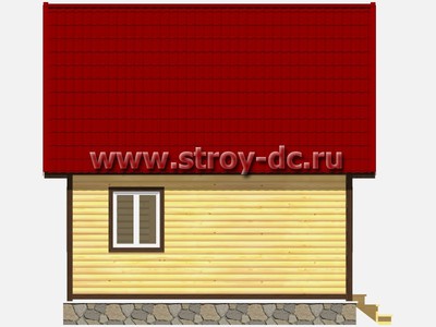 Дом из бруса, проект Д4, с мансардой, угловой террасой, двухскатной крышей, крыльцом и одной спальней, размером 6х8 метров, площадью 75 квадратных метров - фото проекта 6
