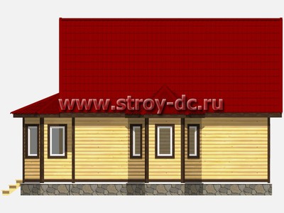 Дом из бруса, проект Д40, с мансардой, эркером, двухскатной крышей и двумя спальнями, размером 7х10 метров, площадью 96,89 квадратных метров - фото проекта 4