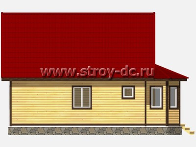 Дом из бруса, проект Д40, с мансардой, эркером, двухскатной крышей и двумя спальнями, размером 7х10 метров, площадью 96,89 квадратных метров - фото проекта 6