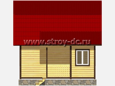 Каркасный дом, проект Д43, с мансардой, ломаной крышей, крыльцом и двумя спальнями, размером 6х7,5 метров, площадью 61,36 квадратный метр - фото проекта 4