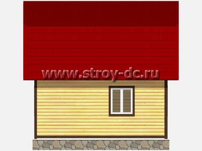 Дом из бруса, проект Д43, с мансардой, ломаной крышей, крыльцом и двумя спальнями, размером 6х7,5 метров, площадью 61,36 квадратный метр - фото проекта 6