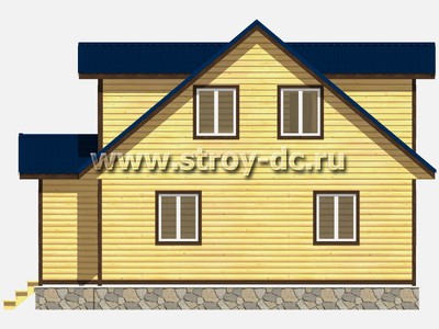 Дом из бруса, проект Д45, с мансардой, двухскатной крышей, крыльцом и тремя спальнями, размером 8х10 метров, площадью 135 квадратных метров - фото проекта 4