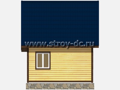 Каркасный дом, проект Д6, с мансардой, двухскатной крышей, крыльцом и одной спальней, размером 5х5,5 метров, площадью 37,5 квадратных метров - фото проекта 6