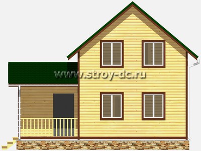 Дом из бруса, проект Д65, с пристройкой, мансардой и террасой, размером 8х8,5 метров, площадью 105,3 квадратных метров - фото проекта 3