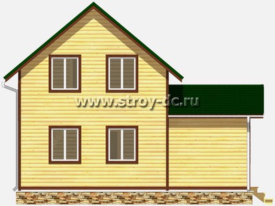 Дом из бруса, проект Д65, с пристройкой, мансардой и террасой, размером 8х8,5 метров, площадью 105,3 квадратных метров - фото проекта 5