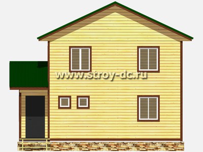 Дом из бруса, проект Д67, с каркасной верандой, размером 8,5х9 метров, площадью 118,9 квадратных метров - фото проекта 3