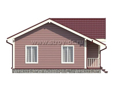 Дом из бруса, проект Д78, с террасой, многоскатной крышей и тремя спальнями, размером 9,5х17,5 метров, площадью 115,42 квадратных метров - фото проекта 3