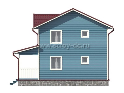 Дом из бруса, проект Д79, с террасой, двухскатной крышей и четырьмя спальнями, размером 9х9 метров, площадью 111,45 квадратных метров - фото проекта 4
