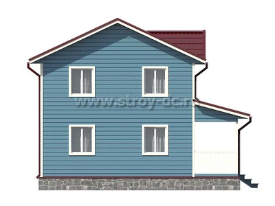 Дом из бруса, проект Д79, с террасой, двухскатной крышей и четырьмя спальнями, размером 9х9 метров, площадью 111,45 квадратных метров - фото проекта 6