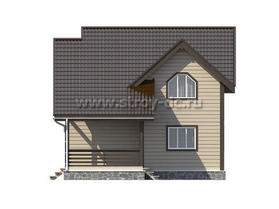 Дом из бруса, проект Д80, с террасой, многоскатной крышей и четырьмя спальнями, размером 8,5х11,5 метров, площадью 112,24 квадратных метров - фото проекта 4
