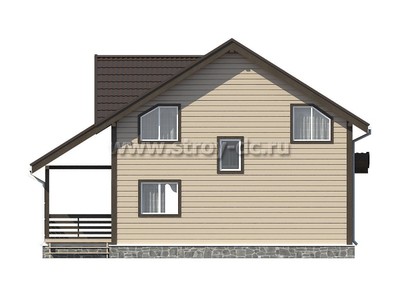 Каркасный дом, проект Д80, с террасой, многоскатной крышей и четырьмя спальнями, размером 8,5х11,5 метров, площадью 112,24 квадратных метров - фото проекта 5