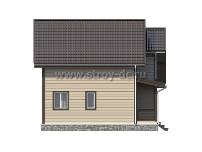 Каркасный дом, проект Д80, с террасой, многоскатной крышей и четырьмя спальнями, размером 8,5х11,5 метров, площадью 112,24 квадратных метров - фото проекта 6