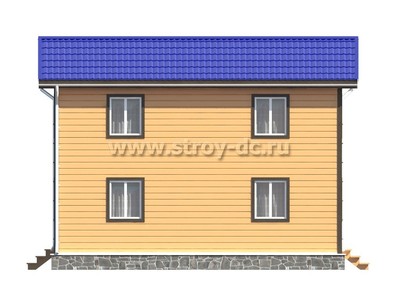 Каркасный дом, проект Д81, с террасой, балконом, многоскатной крышей, крыльцом и шестью спальнями, размером 9х10 метров, площадью 137,58 квадратных метров - фото проекта 4