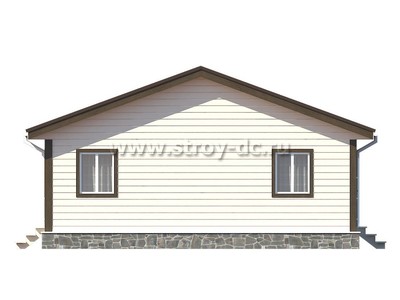 Дом из бруса, проект Д86, с террасой, двухскатной крышей, крыльцом и тремя спальнями, размером 9х12 метров, площадью 88,73 квадратных метров - фото проекта 4
