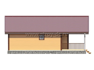 Дом из бруса, проект Д89, с террасой, двухскатной крышей и тремя спальнями, размером 11,5х12 метров, площадью 96,92 квадратных метров - фото проекта 3