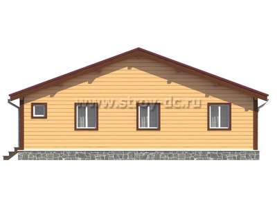 Дом из бруса, проект Д89, с террасой, двухскатной крышей и тремя спальнями, размером 11,5х12 метров, площадью 96,92 квадратных метров - фото проекта 4
