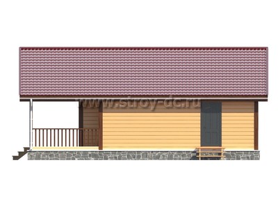 Дом из бруса, проект Д89, с террасой, двухскатной крышей и тремя спальнями, размером 11,5х12 метров, площадью 96,92 квадратных метров - фото проекта 5