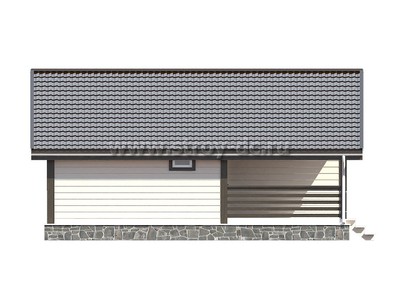 Дом из бруса, проект Д91, с террасой, двухскатной крышей, крыльцом и тремя спальнями, размером 9х10 метров, площадью 69,4 квадратных метров - фото проекта 3