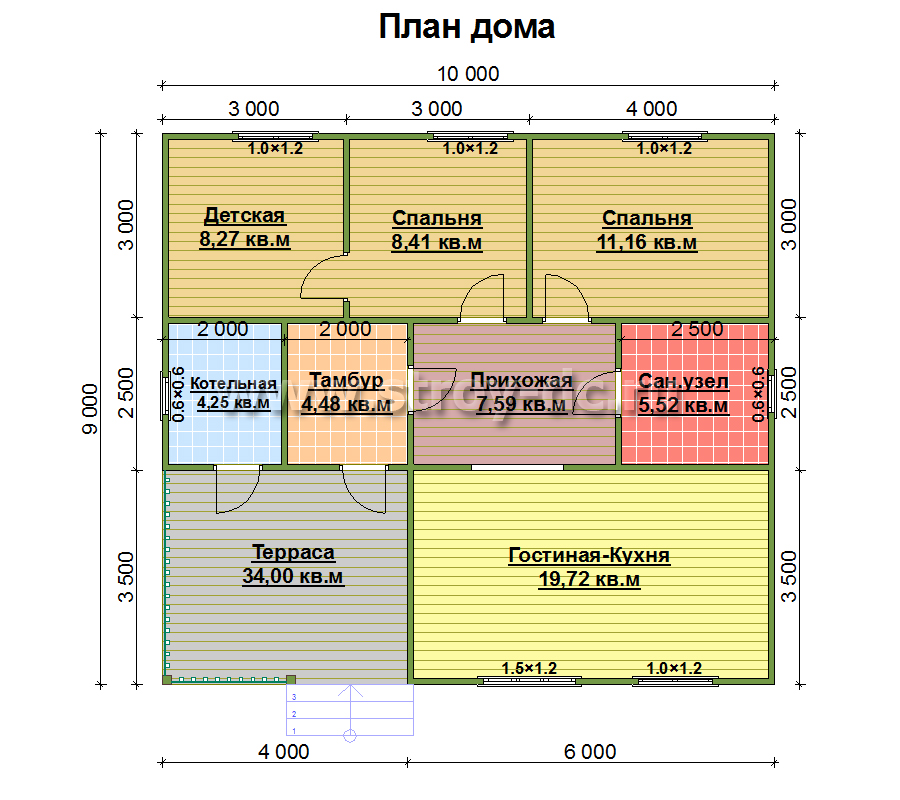 Проект кирпичного дома :: Интернет-магазин горыныч45.рф :: Готовые проекты домов